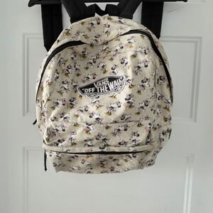 Vans Cream Backpack with Cartoon Print